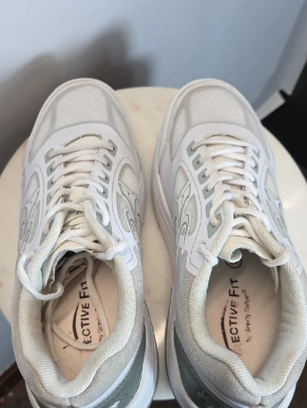 Womens Platform Sneakers in White and Sage Size 10 - Picture 6 of 9